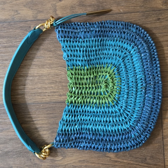 Elliott Lucca Handbags - Elliott Lucca Blue and Green Leather Mini Bag,  Great Summer Bag!